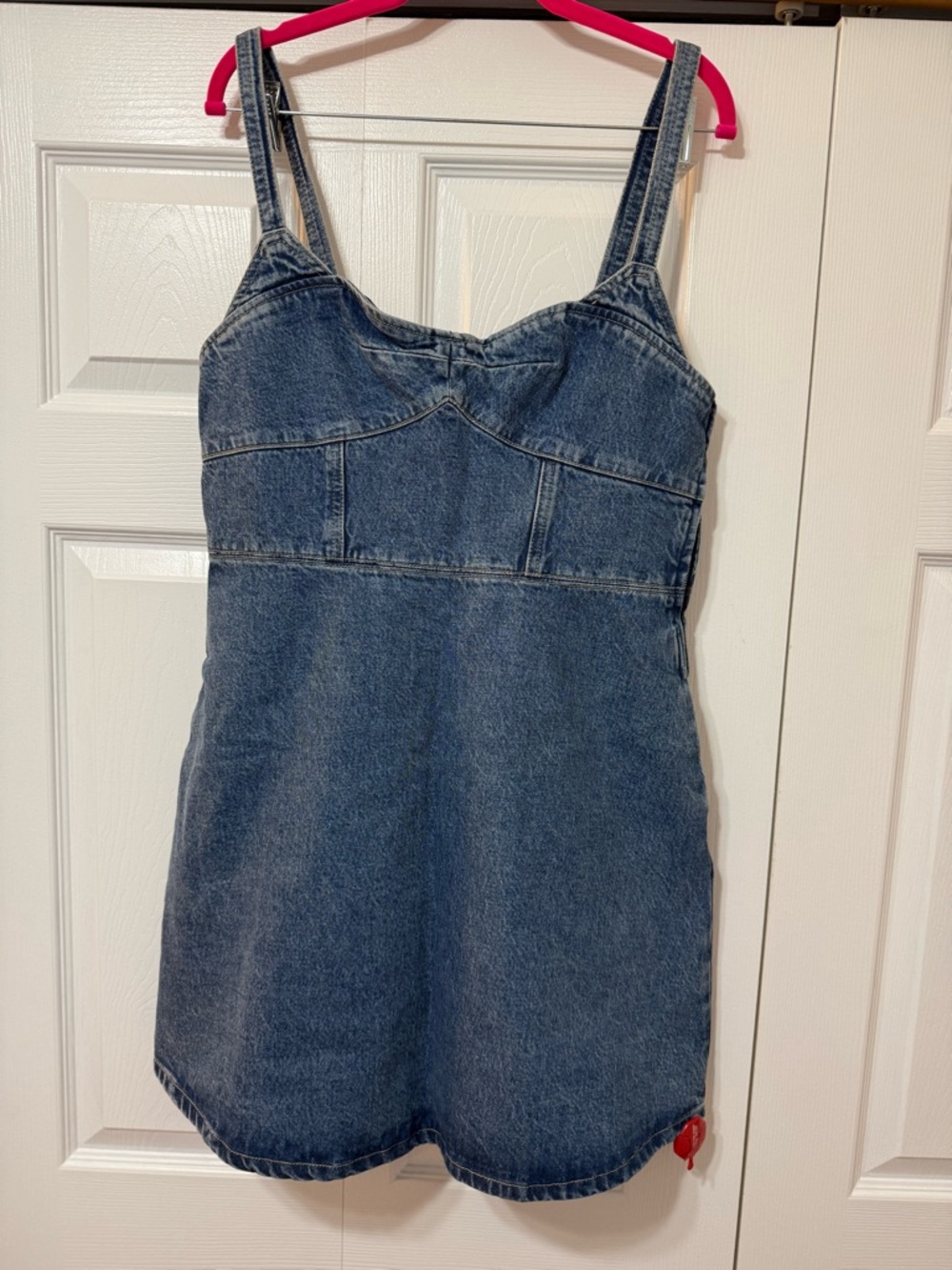 La Ligne Fiona Mini Dress Denim Blue Size Large NW